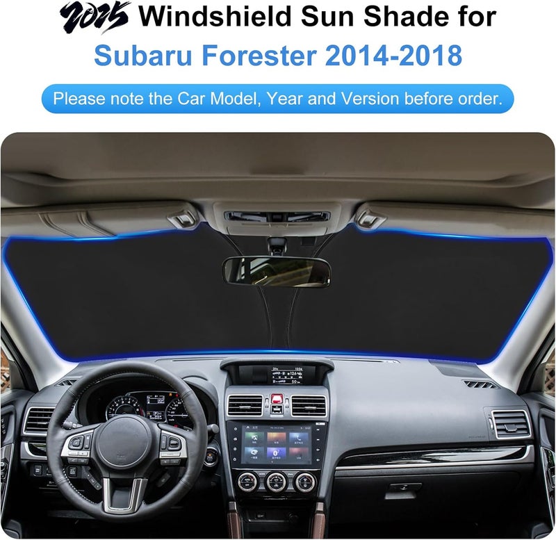 PinBaoLaLa Car Sun Shade for 2014-2018 Subaru Forester Accessories Windshield Sunshade Cover Front Window Shade Custom Fit Forester Sun Visor Protector Foldable Blocks UV Rays - Image 2